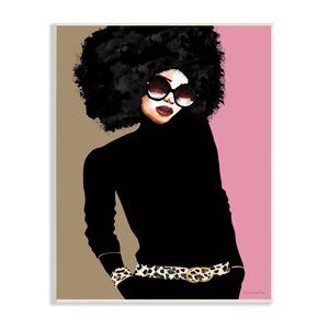 2735 Glam Fashion Female Vintage Pop Patterned Belt Portrait Wall Plaque,